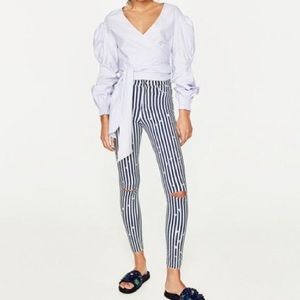 ZARA High waisted pants // STRIPED JEANS